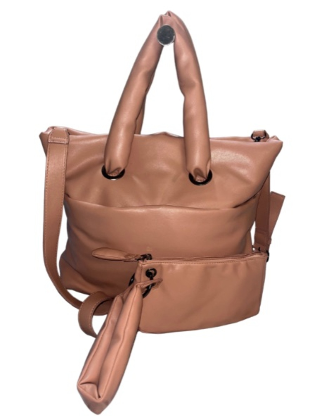 NWOT Rachel Roy Blush
Puffer Crossbody Tote with Matching Wristlet Pouch